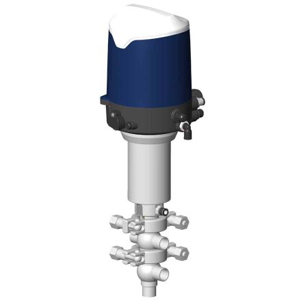 Vanne à clapet simple étanchéité fractionnelle DCX4FRACT corps en TL avec boîtier de contrôle Sorio Definox